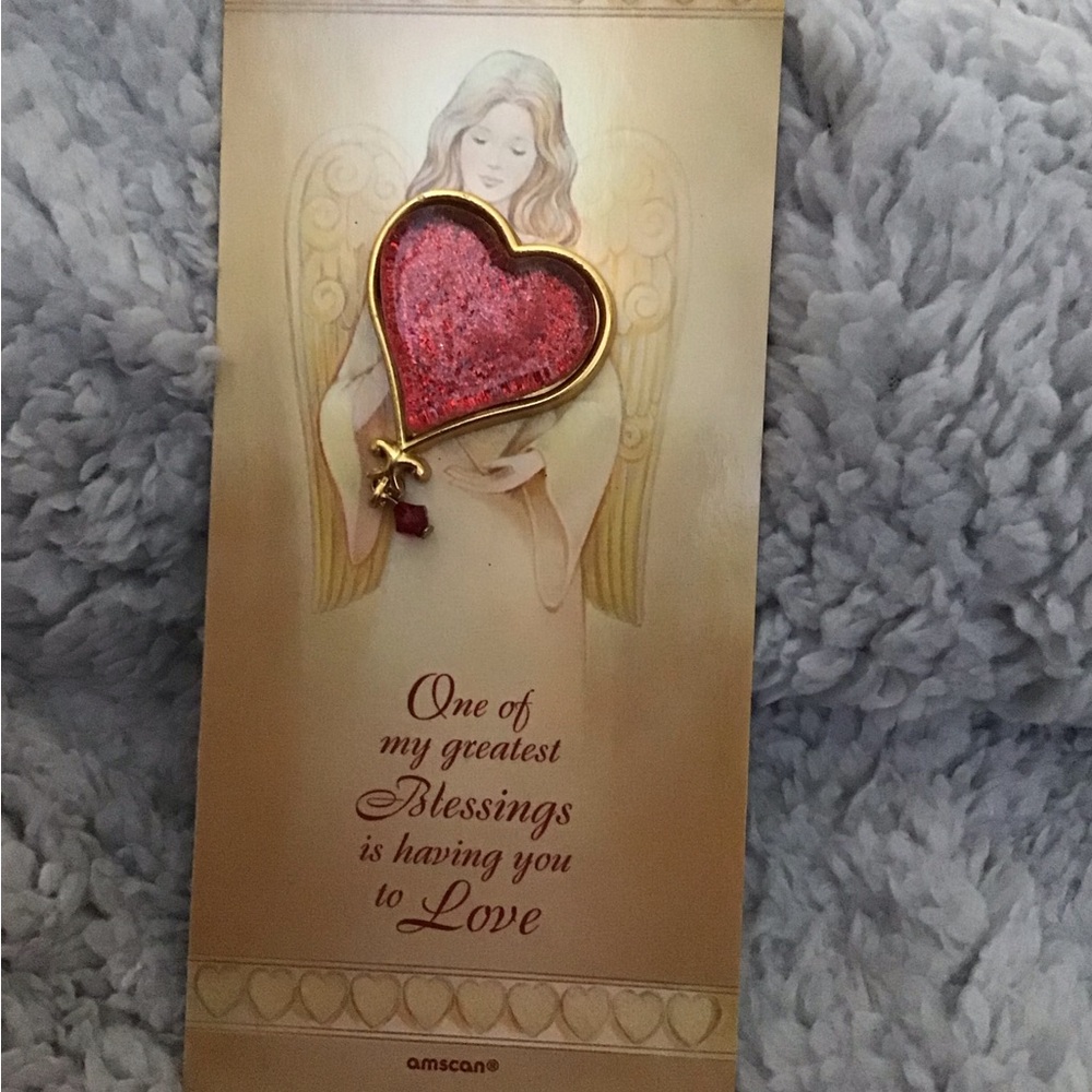 Gorgeous Guardian Angel Heart Pin 2”